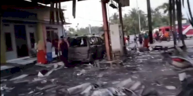 Kebakaran SPBU di Desa Bakalan, Kecamatan Dukuhseti, Pati/RMOLJateng