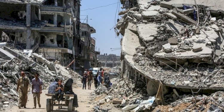 Reruntuhan bangunan di Jalur Gaza/Net