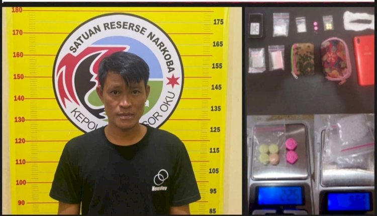  Tersangka dan barang bukti diamankan di Polres OKU. (Handout)