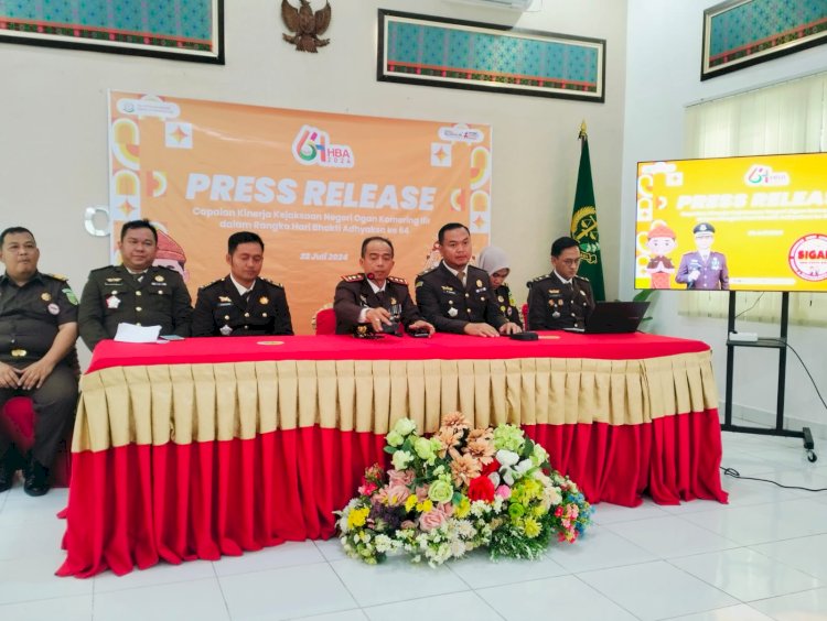 Press Release yang digelar Kejari OKI.(Hari Wijaya/RMOL Sumsel)