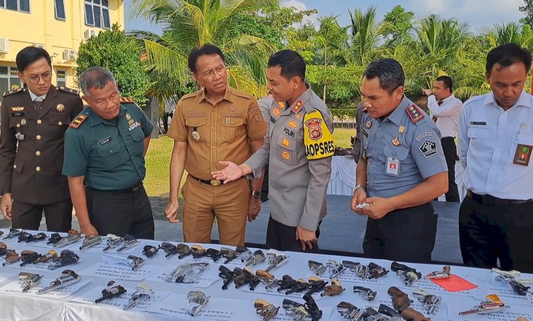 Senpira hasil Operasi Senpi Musi 2024/Foto: Hari Wijaya