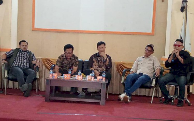 Kegiatan Ngopi (Ngobrol Pemilihan) Bersama Media Kabupaten Banyuasin di aula KPU Kabupaten Banyuasin. (ist/rmolsumsel.id) 