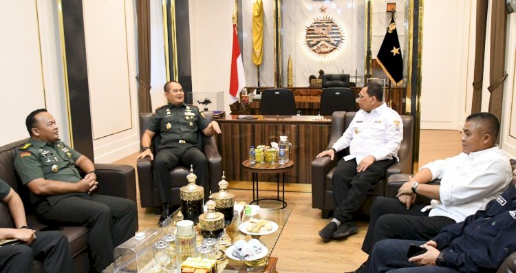 Pertemuan Danrem 044 Gapo  Brigjen TNI Muhammad Thohir dan Pj Wali Kota Palembang Ucok Abdulrauf Damenta/ist