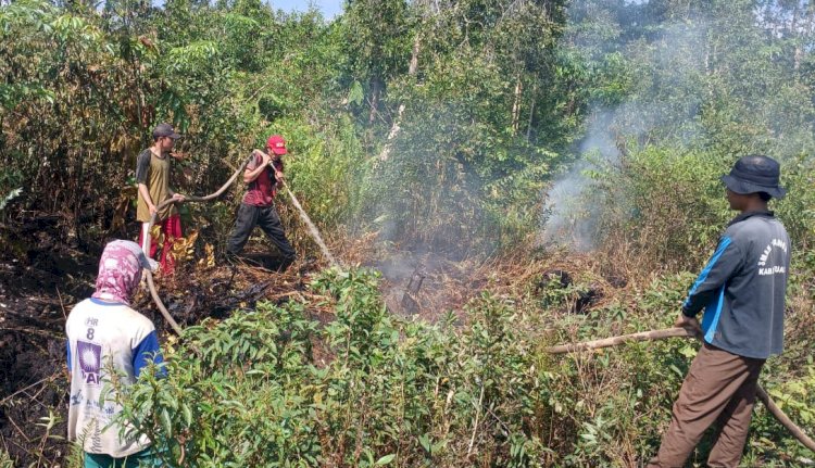 Lahan di kawasan KM 348 Jejawi yang terbakar/Foto:BPBD OKI