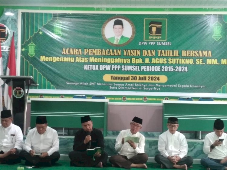 Acara pembacaan yasin dan tahlil bersama yang digelar DPW PPP Sumsel. (ist/rmolsumsel.id) 