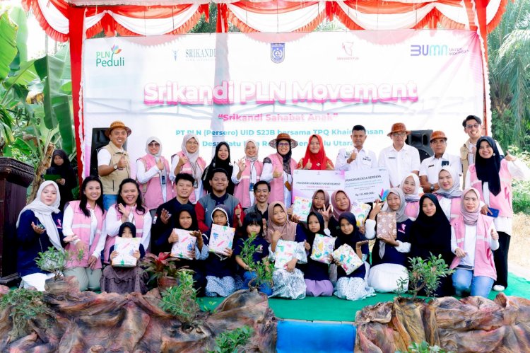 Srikandi sahabat anak gelar kegiatanpenyerah bantuan sarana pendidikan Agama Islam (humas PLN/rmolsumsel.id)
