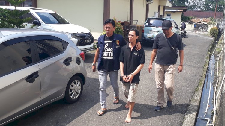 Pelaku Iwan Ulo dengan tampilan gaya rambut gondrong ditangkap Tim Macan Linggau/Foto:Humas Polres