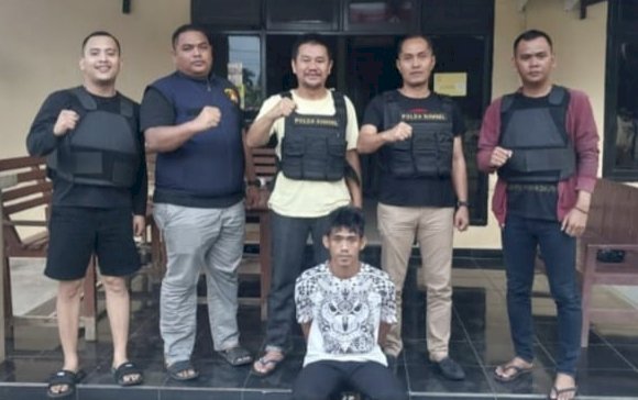 Pelaku perampok sadis ditangkap Polsek Muara Kelingi di Jakabaring, Palembang.(Dokumentasi Polres Musi Rawas)