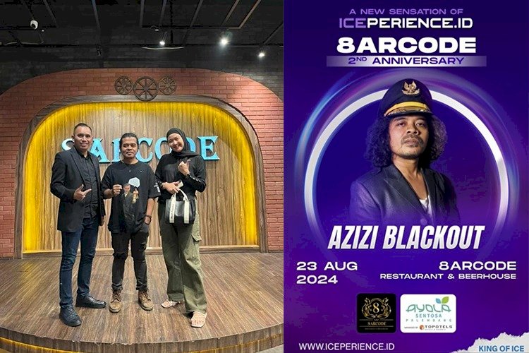 General Operasional Manager 8arcode Palembang, Awan Jameson bersama Azizi Blackout. (Kolase/RMOLSumsel.id)