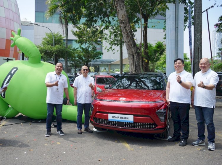 Hyundai memperkenalkan  All New KONA Electric di Palembang Icon. (ist/rmolsumsel.id) 