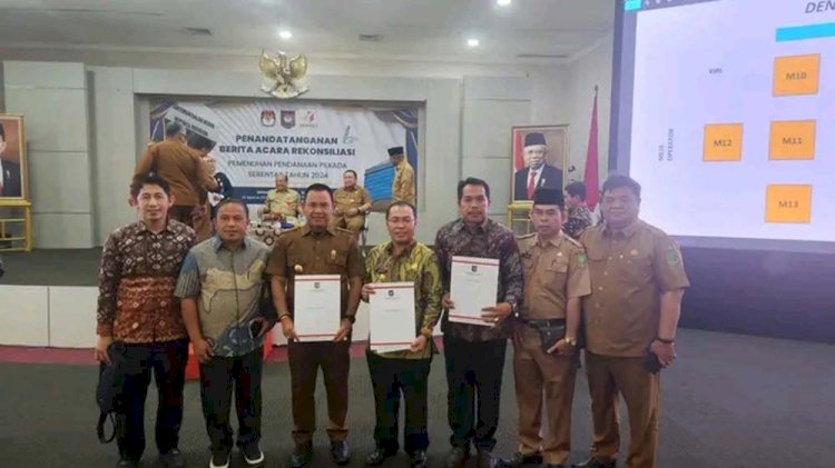 Penandatanganan Berita Acara Rekonsiliasi Pemenuhan Pendanaan Pilkada Serentak Tahun 2024. (ist/rmolsumsel.id) 
