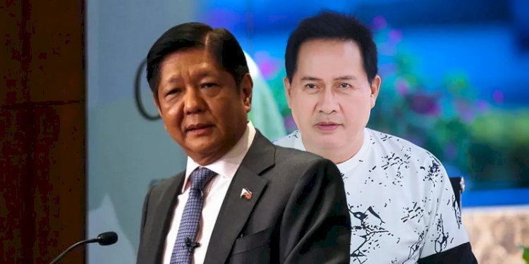 Presiden Ferdinand Marcos Jr. dan pastor Apollo Quiboloy/Rappler
