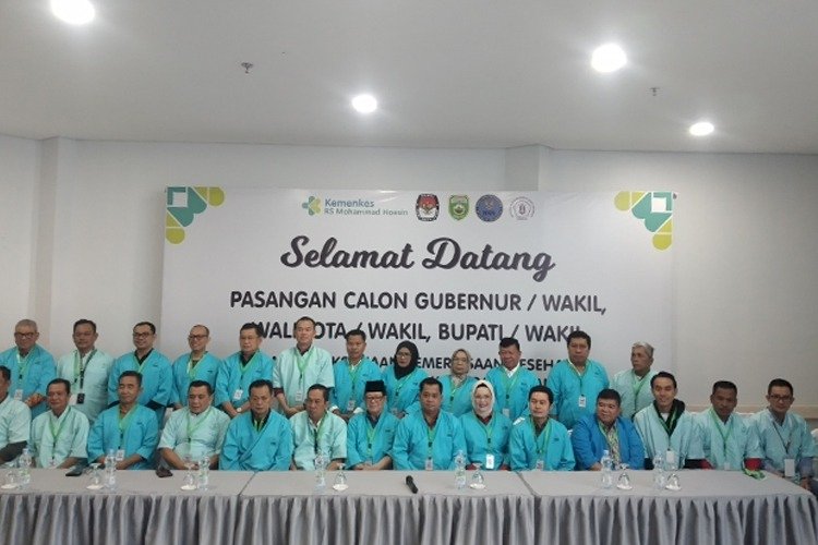 16 pasangan calon kepala daerah menjalani tes kesehatan di   Rumah Sakit Umum Pusat (RSUP) dr Mohammad Hoesin Palembang. (Dudi Oskandar/RMOlSumsel.id)