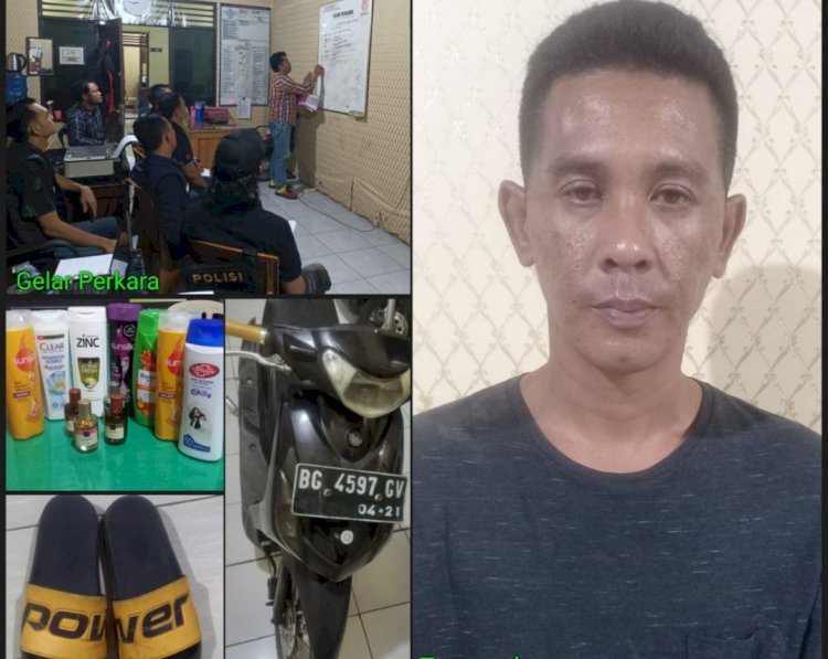 Pelaku berikut dengan barang bukti diamankan Polisi.(Dokumentasi Polsek Lubuklinggau Timur)