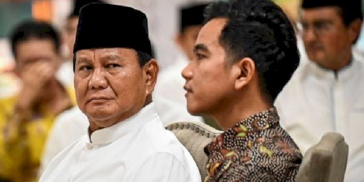 Prabowo Subianto bersama Gibran Rakabuming/Ist