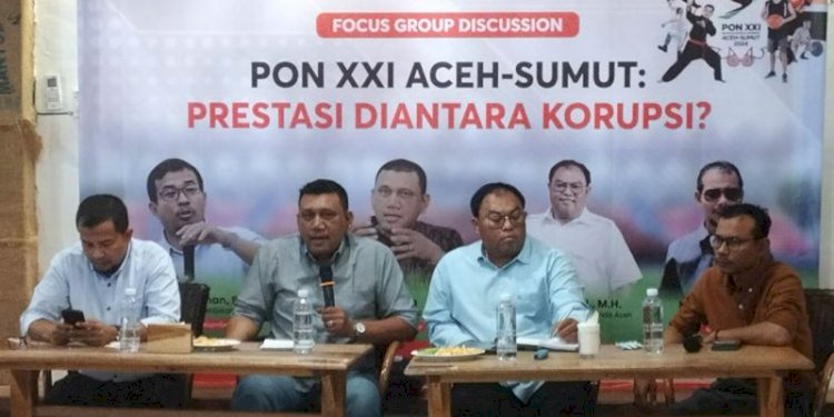 Diskusi terkait PON Aceh-Sumut Tahun 2024 di salah satu cafe di Banda Aceh, Kamis (19/9)/RMOLAceh