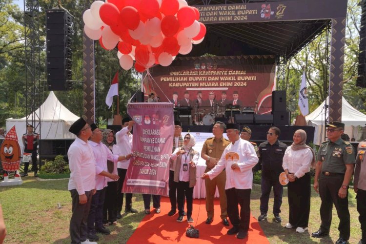 Deklarasi kampanye damai. (ist/rmolsumsel.id) 