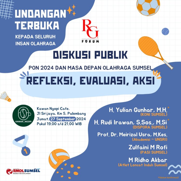 Flayer diskusi publik. (ist/rmolsumsel.id) 
