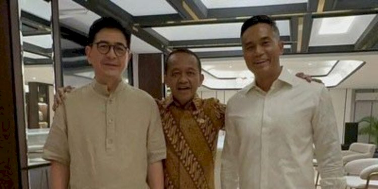 Arsjad Rasjid, dan Anindya Bakrie saat bertemu Bahlil Lahadalia/IG: melangkahdaritimur.id