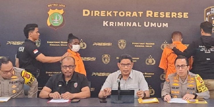 Wakapolda Metro Jaya Brigjen Pol Djati Wiyoto Abadhy merilis dua tersangka pembubaran paksa diskusi "Silaturahmi Kebangsaan Diaspora Bersama Tokoh dan Aktivis Nasional" yang digelar Forum Tanah Air (FTA)/Ist