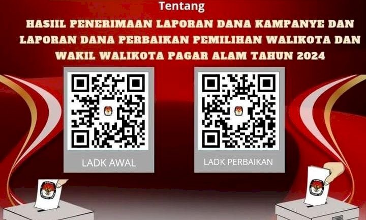 Situs Laporan Dana Kampanye Calon Walikota Pagar Alam/handout