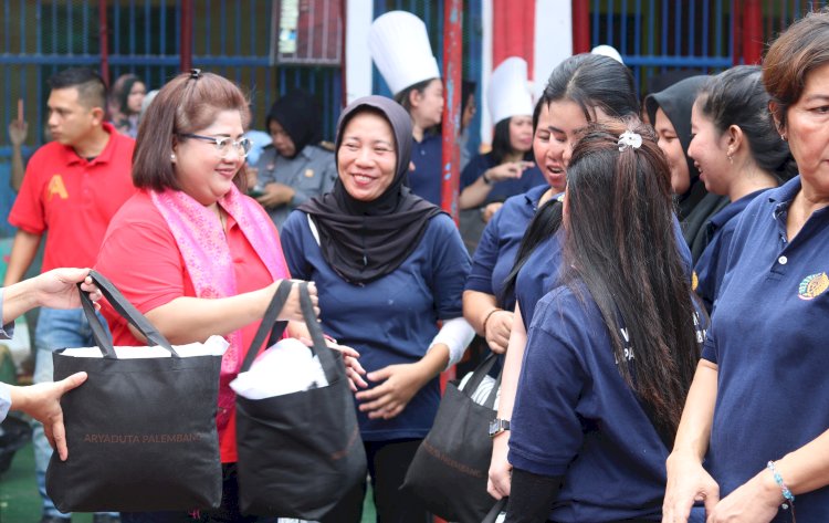 Para tahanan dan perwakilan dari lapas paembang saat melakukan pelatihan/Foto: Maya Hasan