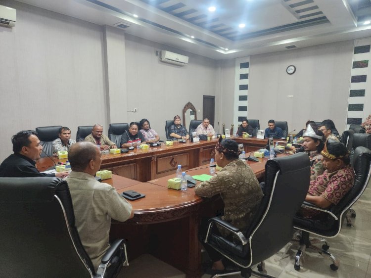 Pengurus Dewan Kesenian Sumatera Selatan ( DKSS)Kamis (10/10) sore, saat melakukan audiensi bersama Ketua DPRD Sumsel Andie Dinialdie. (Handout)