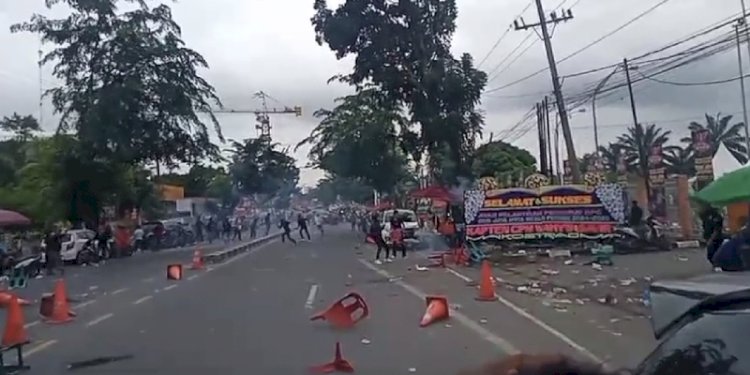 Kericuhan geng motor dengan anggota ormas GRIB/Repro