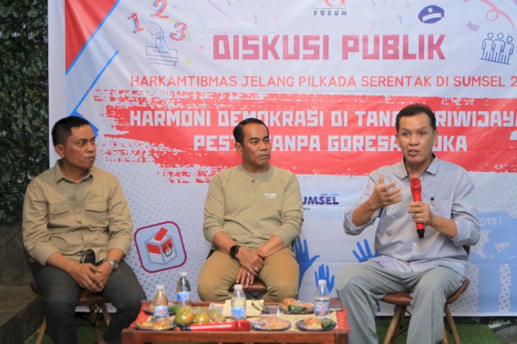 Pengamat Politik Sumsel, Bagindo Togar saat menjadi narasumber dalam Diskusi Publik yang digelar Relung Forum. (dok/rmolsumsel.id) 