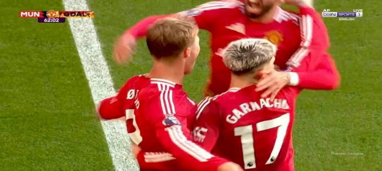 Selebrasi pemain Manchester United usai memastikan kemenangan atas Brentford/repro