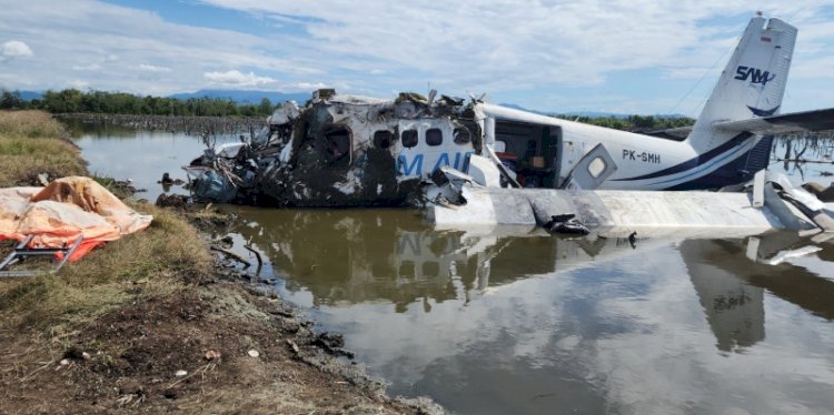 Pesawat milik PT Semua Aviasi Mandiri (SAM Air) jatuh di kawasan Randangan, Gorontalo/Ist