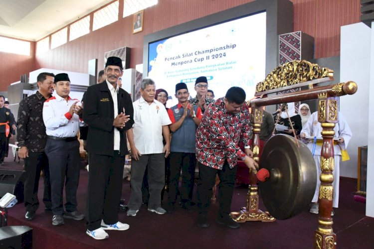 Sekretaris Daerah Banyuasin, Ir. Erwin Ibrahim, ST., MM mewakili Penjabat Bupati Banyuasin, membuka dan meresmikan Pencak Silat Championship Menteri Pemuda dan Olahraga Cup II 2024/ist