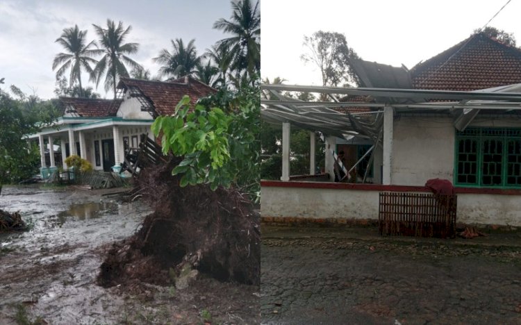 Rumah warga di Banyuasin yang terserang angin puting beliung. (ist/rmolsumsel.id) 