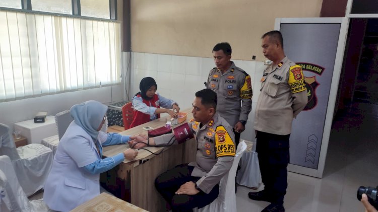 Polres Lubuklinggau melaksanakan kegiatan donor darah.(Handout)