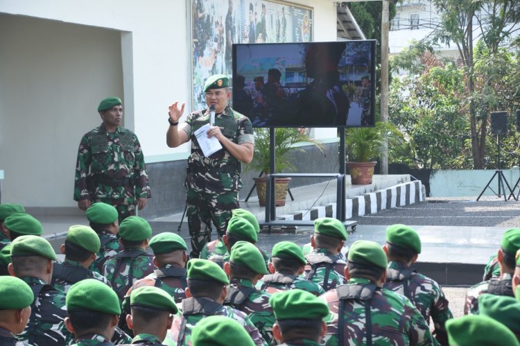 Danrem 044/Gapo, Brigjen TNI Muhammad Thohir memimpin Apel Siaga Kontijensi Bencana Batalyon Komposit PRC PB di Provinsi Sumatera Selatan. (Handout)