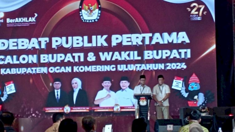 Tangkapan layar debat publik pertama Pilkada OKU. (handout/rmolsumsel.id) 