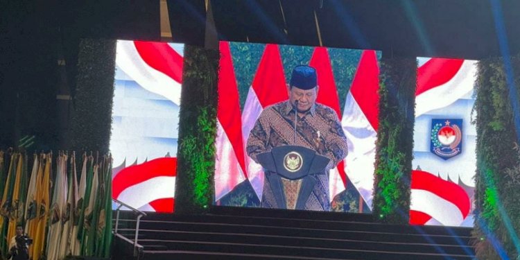 Presiden Prabowo Subianto dalam acara Rakornas Pemerintah Pusat dan Daerah Tahun 2024, di Sentul International Convention Center (SICC)/RMOL