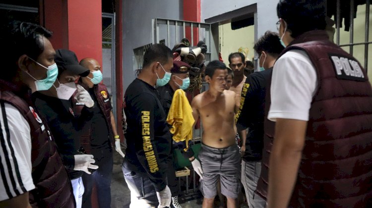 Tim gabungan melakukan razia di Lapas Narkotika Muara Beliti di Kabupaten Musi Rawas.(Handout)