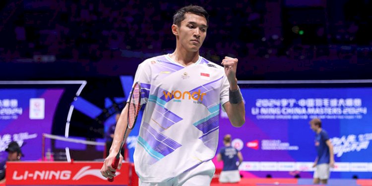 Tunggal putra Indonesia, Jonathan Christie, menembus babak 16 besar China Masters 2024/Dok PBSI