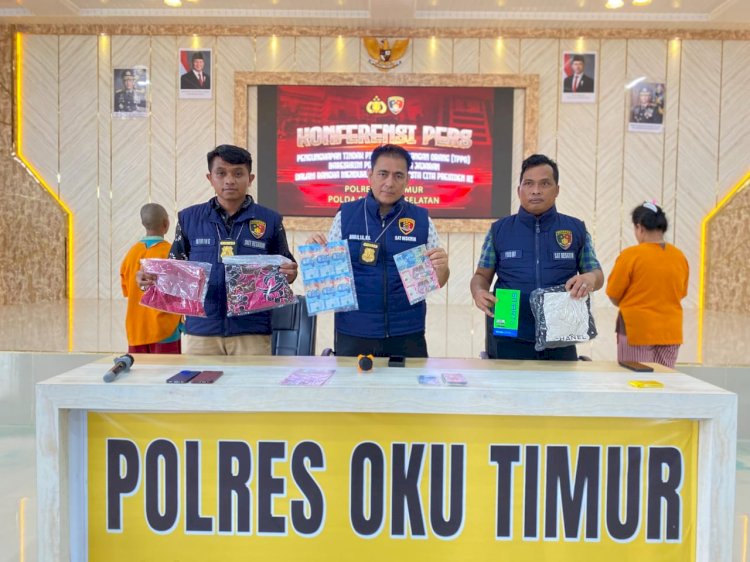 Ungkap kasus yang dilakukan Polres OKU Timur dalam meringkus tersangka perdagangan anak untuk pria hidung belang/Foto:Amizon