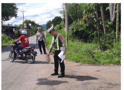 Kecelakaan di jalan Umum Desa Mataram, Kecamatan Tugumulyo akibatkan satu orang meninggal dunia. (ist/rmolsumsel.id) 