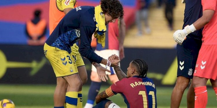 Las Palmas memberi kado pahit bagi Barcelona yang tengah merayakan ulang tahun/Net