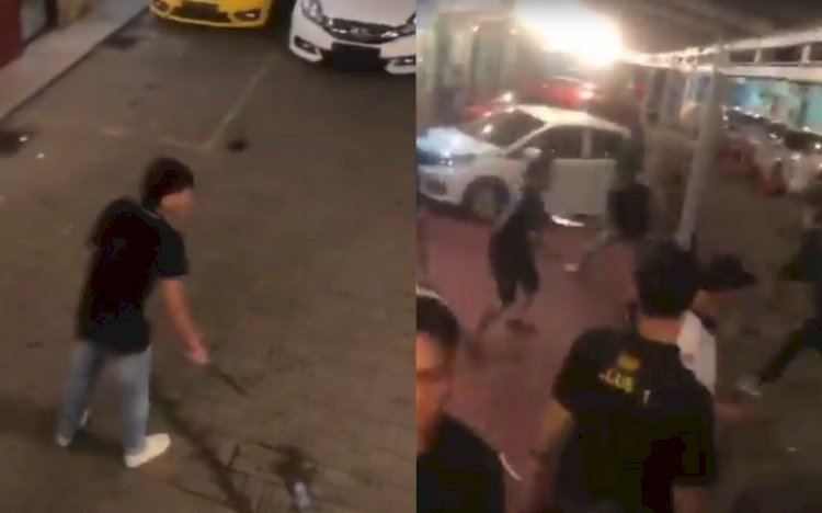 Tangkapan layar video kericuhan yang beredar di media sosial. (ist/rmolsumsel.id) 
