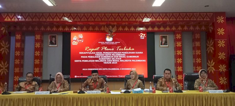 Rapat Pleno Terbuka yang digelar KPU Kota Palembang. (ist/rmolsumsel.id) 