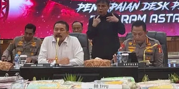 Jaksa Agung ST Burhanuddin saat konferensi pers pengungkapan kasus narkoba di Mabes Polri, Jakarta Selatan pada Kamis, 5 Desember 2024./RMOL