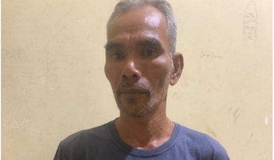 Pelaku Hasan ditangkap Polisi lantaran melakukan pencurian dengan menguras isi pondok milik petani durian di Lubuklinggau (Handout)