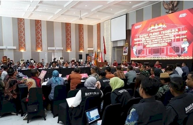 Rapat Pleno Rekapitulasi Suara KPU Sumsel. (ist/rmolsumsel.id) 