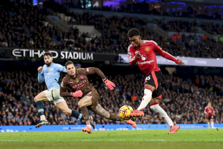Amad Dialo menjebol gawang Manchester City/net