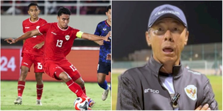 Kolase Kapten Timnas Muhammad Ferarri dan Pelatih Shin Tae-yong/RMOL