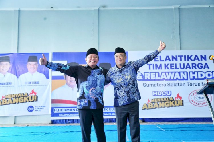 Gubernur dan Wakil Gubernur Sumsel Terpilih, Herman Deru-Cik Ujang. (ist/rmolsumsel.id) 